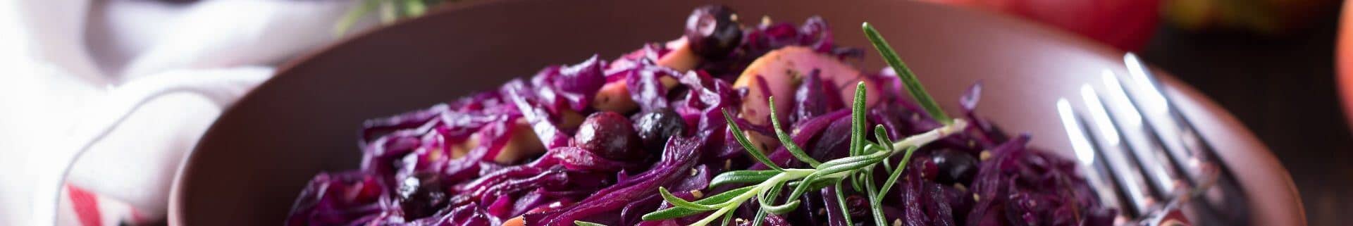 Red cabbage makes a colourful and tasty alternative to the ‘love-or-hate’ Brussel Sprout and this recipe adds a spicy new dimension.
