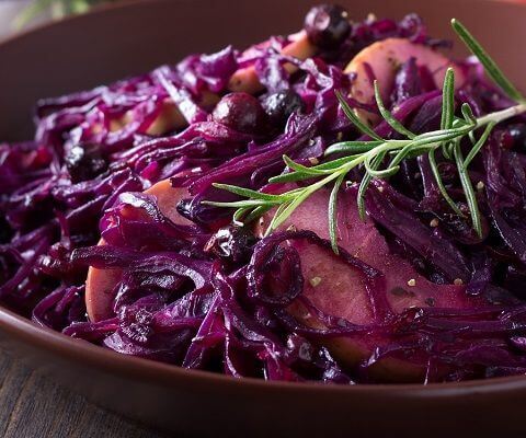 Red cabbage makes a colourful and tasty alternative to the ‘love-or-hate’ Brussel Sprout and this recipe adds a spicy new dimension.
