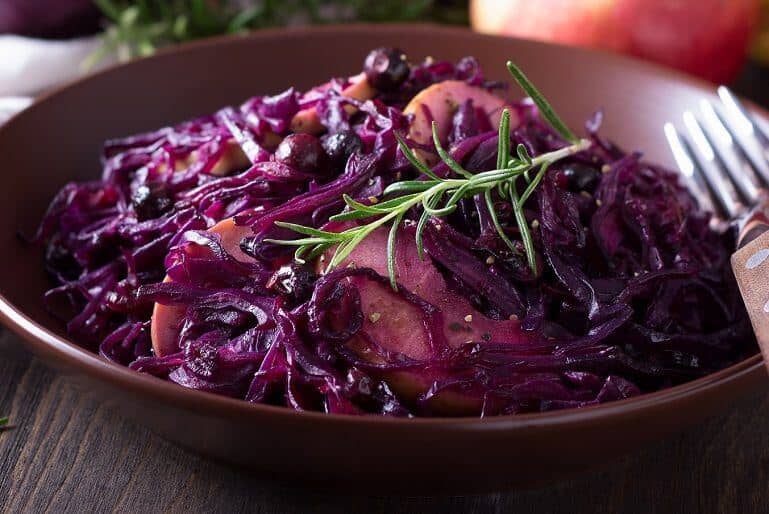 Red cabbage makes a colourful and tasty alternative to the ‘love-or-hate’ Brussel Sprout and this recipe adds a spicy new dimension.
