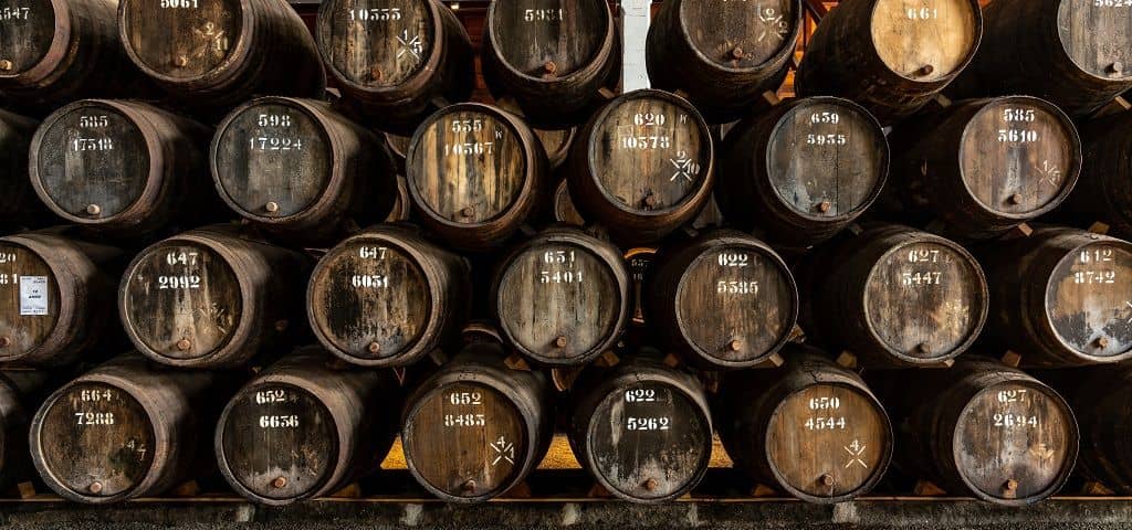 Taylor Fladgate Port wine cellars in the heart of the historic area of Vila Nova de Gaia, across the river from the old city centre of Oporto,...