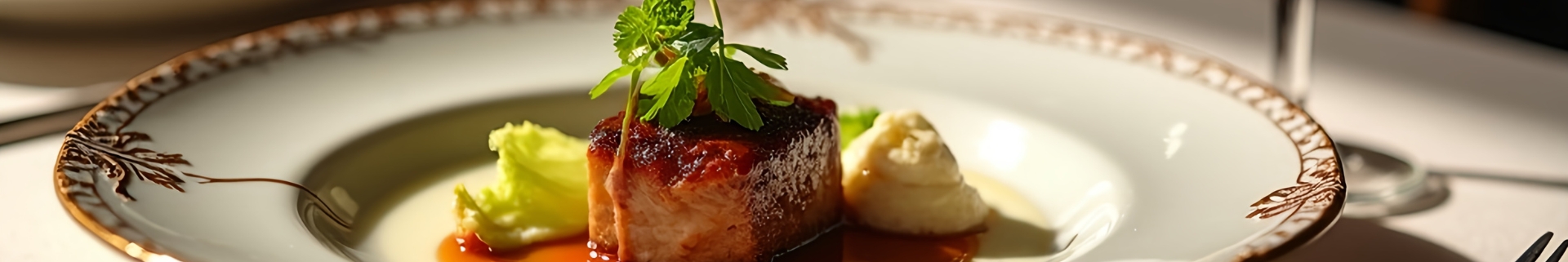 Discover a harmonious fusion of flavours with this recipe for suckling pig belly, roasted celeriac purée and grilled mushroom lettuce. A...